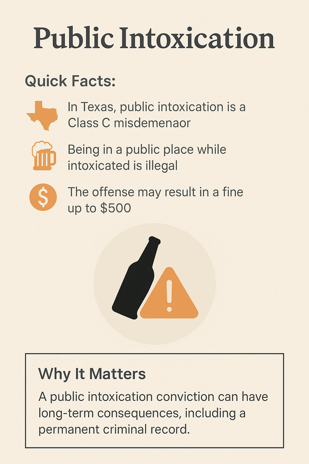 Texas Public Intoxication: Quick Facts
